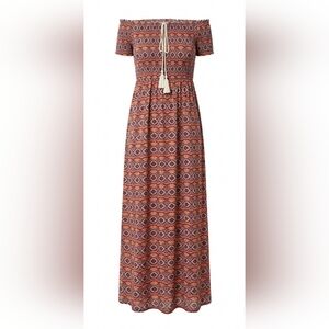 NWOT Bohemian Off-The-Shoulder Maxi Dress